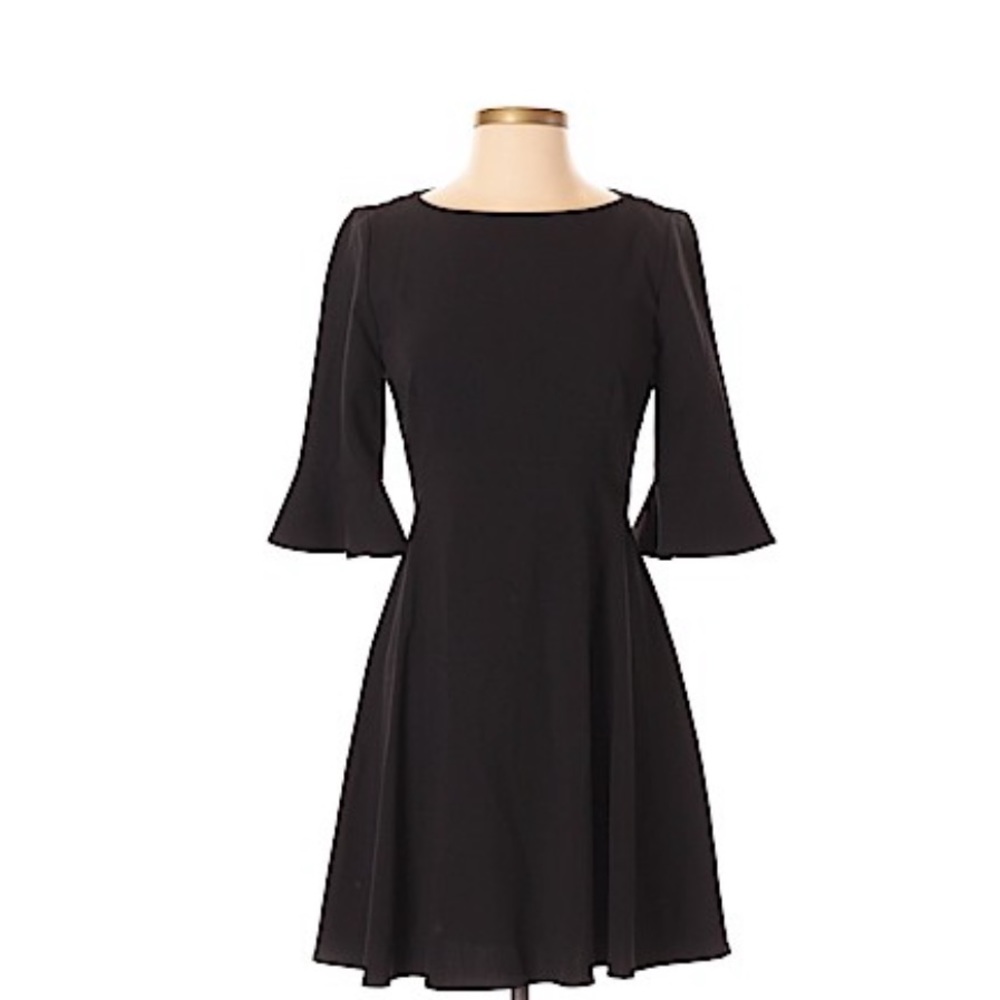 Tahari Dress Full Skirt and 1/2 Sleeves Black. Fully Lined. Size 2P. - Picture 1 of 3